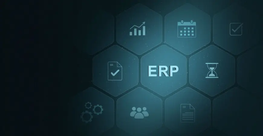 Diagram showing company-level AI orchestration above software-level agents inside ERP and other applications